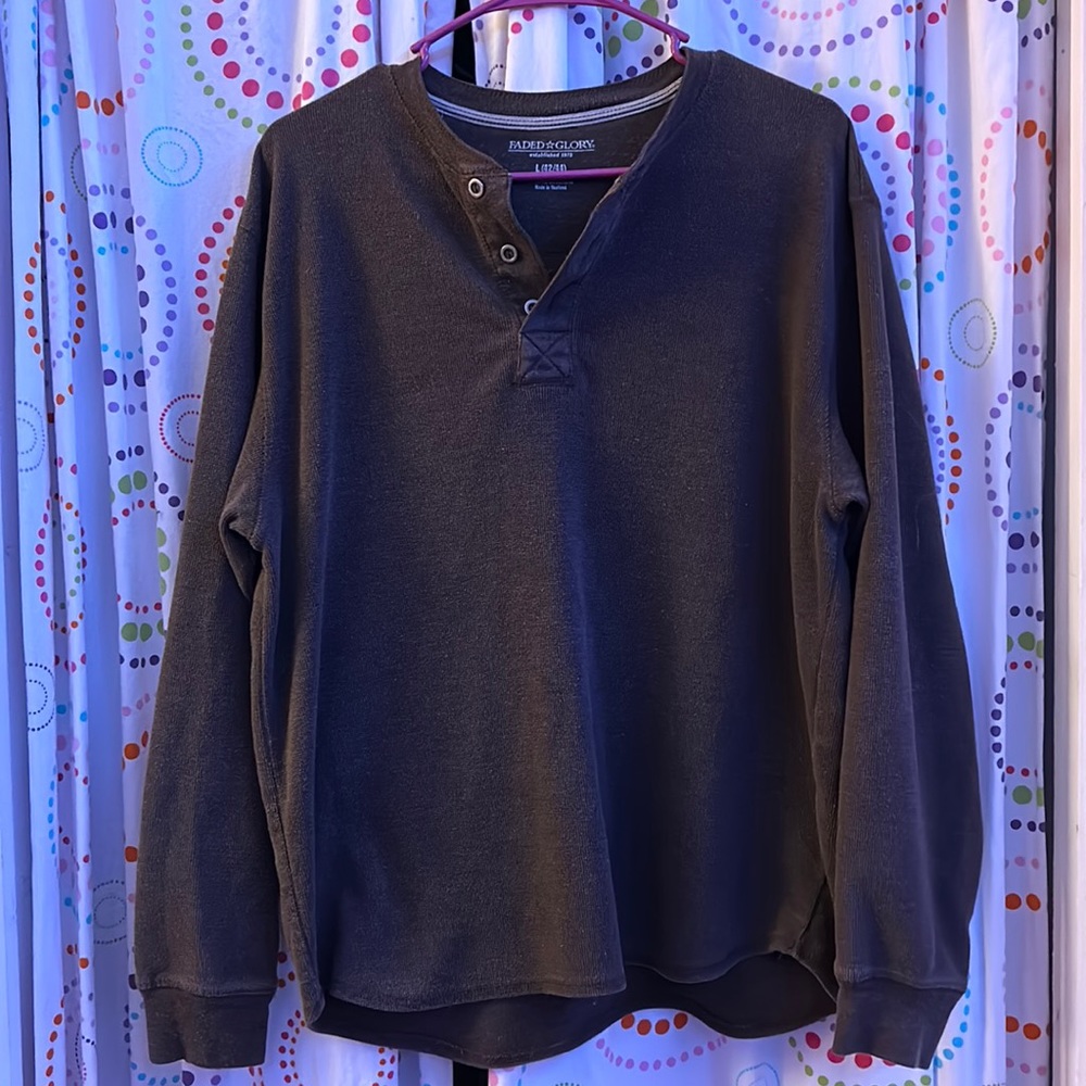 Means brown long sleeve shirt